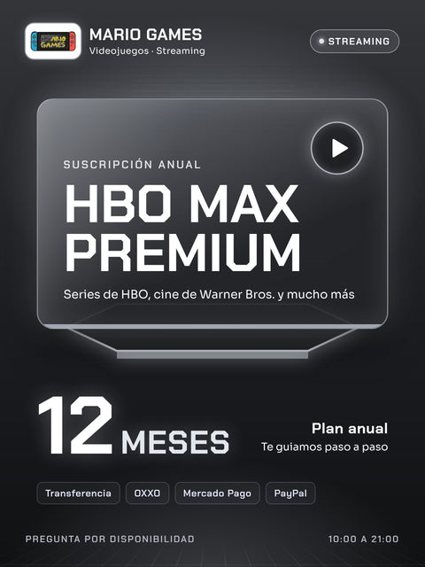 HBO Max Premium · 12 meses