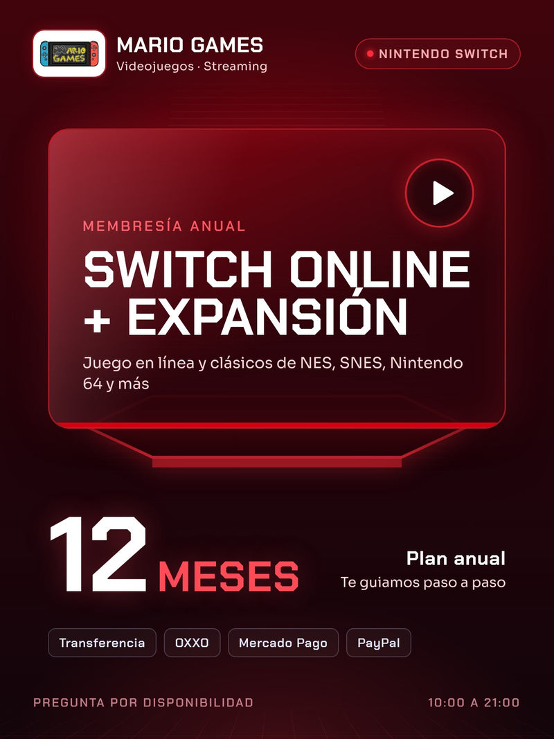 Nintendo Switch Online + Paquete de expansión · 12 meses