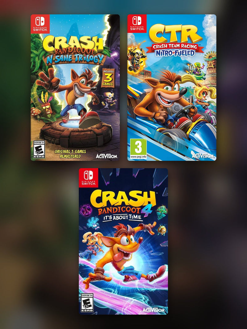 Paquete Crash: N. Sane Trilogy, Team Racing y Crash 4